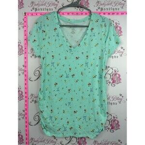 Paisley Sky tshirt bows ribbons Mint Green Floral V-Neck Short Sleeve Tee